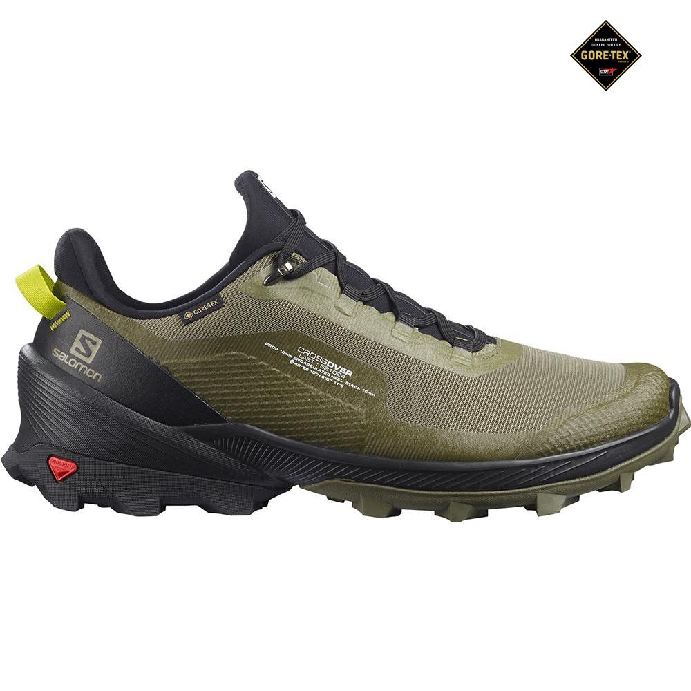 Chaussure Running Salomon Homme Vert Foncé - Salomon CROSS OVER GORE-TEX - France (4867-GVIJS)